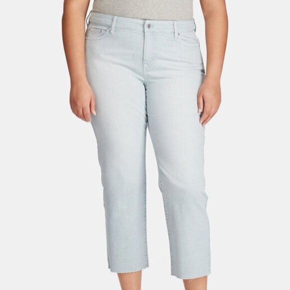Ralph Lauren Denim - Ralph Lauren Stretch Jean Capris Frayed Hem Bleached Indigo Plus Size 22W